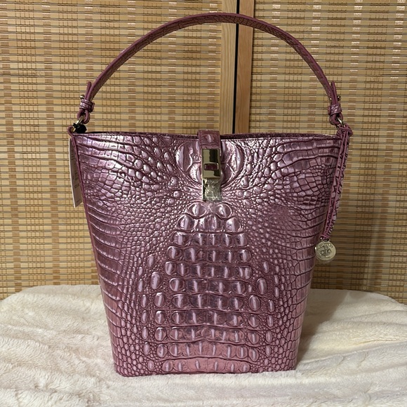 Brahmin Melbourne Collection Mulberry Potion Shira Bucket Bag - Picture 6 of 12